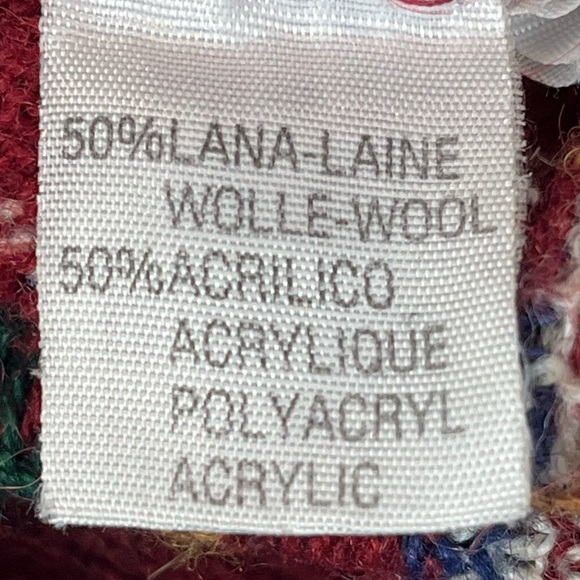 Vintage Mens 3D Knit Sweater Wool Size 54 Made in Italy Patchwork - Picture 6 of 16